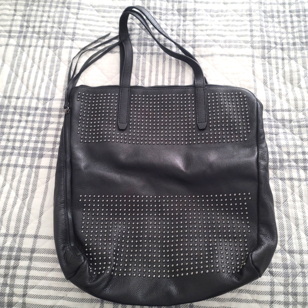NEW Black KELSI DAGGER Studded Tyler Tote Pebbled Geniune Leather (w/dust bag)
